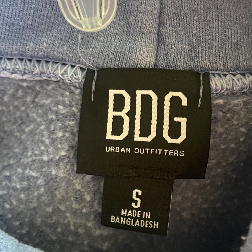 BDG Light Blue Pullover Hoodie with Flowers For the People Logo - Picture 2 of 5